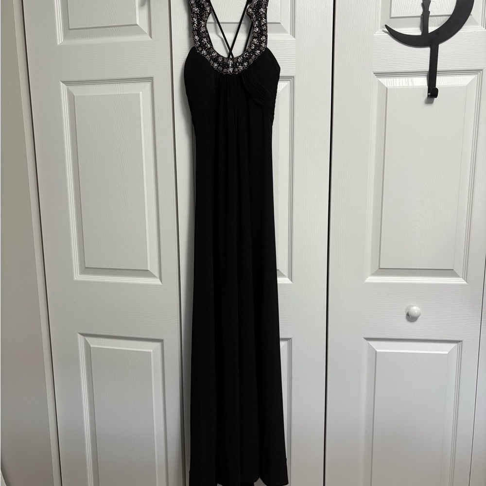 JS Boutique Black Backless Dress with Silver Accents - Picture 3 of 6